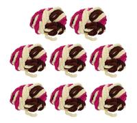 sourcing map 8pcs Polyester Chunky Yarn Bulky Thick Fluffy Yarn for Crochet Soft Chenille Blanket for Hand Knitting Crocheting DIY (Rose Red & Brown & Beige, 30 Yards/27m)