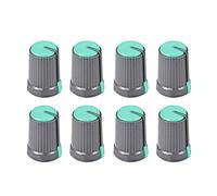 sourcing map 8Pcs Potentiometer Volume Control Knob Cap Plastic Green 6mm Shaft Dia. Rotary Knob 12mm Dia. X 17mm Height