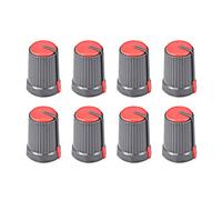 sourcing map 8Pcs Potentiometer Volume Control Knob Cap Plastic Red 6mm Shaft Dia. Rotary Knob 12mm Dia. X 17mm Height