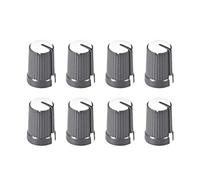 sourcing map 8Pcs Potentiometer Volume Control Knob Cap Plastic White 6mm Shaft Dia. Rotary Knob 12mm Dia. X 17mm Height