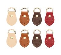 sourcing map 8PCS Purse Strap Mount Hook, PU Leather Sew on Bag Side Clip Buckle Replacement with D Rings for DIY Crossbody Handbag Purse Making, Brown/Beige/Burgundy/Coffee