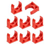 sourcing map 8Pcs PVC Water Pipe Clamps Clips, U-Shaped Tubing Hose Buckles, Irrigation Tube Holder for 25mm OD for TV Trays Tubing Hose Hanger Support Tubing, Red