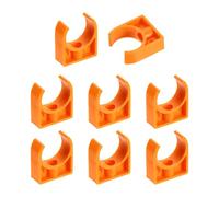 sourcing map 8Pcs PVC Water Pipe Clamps Clips, U-Shaped Tubing Hose Buckles, Irrigation Tube Holder for 25mm OD for TV Trays Tube Hose Hanger Support Tubing, Orange