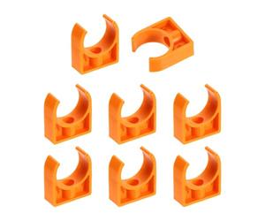sourcing map 8Pcs PVC Water Pipe Clamps Clips, U-Shaped Tubing Hose Buckles, Irrigation Tube Holder for 25mm OD for TV Trays Tube Hose Hanger Support Tubing, Orange