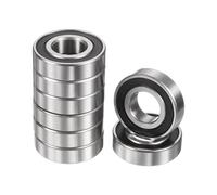 sourcing map 8pcs R12-2RS Deep Groove Ball Bearings 3/4" ID x 1-5/8"" OD x 7/16" Height Miniature Bearings Double Rubber Shielded Chrome Steel Z2 Bearing for Engineering Machinery, ABEC3