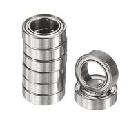 sourcing map 8pcs R1810ZZ Deep Groove Ball Bearings 5/16" ID x 1/2" OD x 5/32" Height Miniature Bearings Double Metal Shielded Chrome Steel Z2 Bearing for Engineering Machinery, ABEC3