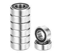 sourcing map 8pcs R188-2RS Deep Groove Ball Bearings 1/4" ID x 1/2" OD x 3/16" Height Miniature Bearings Double Rubber Sealed Chrome Steel Z3 Bearing for Engineering Machinery, ABEC5