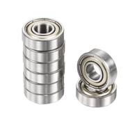 sourcing map 8pcs R4ZZ Deep Groove Ball Bearings 1/4" ID x 5/8" OD x 10/51" Height Miniature Bearings Double Metal Shielded Chrome Steel Z2 Bearing for Engineering Machinery, ABEC3