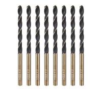 sourcing map 8pcs Reduced Shank Twist Drill Bit 4mm Dia 4mm Shank High Speed Steel M2 Black and Gold Oxide Finish Drill Bits for Drilling Hard Metals, Stainless Steel, Cast Iron