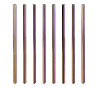 sourcing map 8Pcs Reusable Metal Straws, 8.5" Heart Shape Stainless Steel Straw for Drinking Milkshake, Cold Drink, Beverage (Rainbow)
