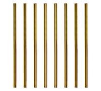 sourcing map 8Pcs Reusable Metal Straws, 8.5" Heart Shape Stainless Steel Straw for Drinking Milkshake, Cold Drink, Beverage (Gold Tone)