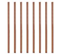 sourcing map 8Pcs Reusable Metal Straws, 8.5" Heart Shape Stainless Steel Straw for Drinking Milkshake, Cold Drink, Beverage (Rose Gold)