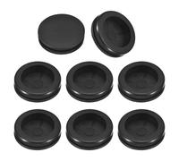 sourcing map 8Pcs Rubber Grommets 1-6/8" (45mm) Drill Hole, 1-2/4" (38mm) ID Single Sided Hole Plugs Ring Gasket for Firewall Cable Wire Protecting, Black