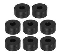 sourcing map 8pcs Rubber Spacer 1.2 Inch OD 0.4 Inch ID 0.6 Inch Thick Neoprene Round Anti Vibration Isolation Pads Isolator Rubber Washers Bushings for Home Cars Boat Accessories, Black