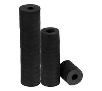 sourcing map 8pcs Rubber Spacers, 3/4'' OD x 1/4'' ID x 3/4'' Thickness, Round Anti Vibration Spacer Bushings, Black Flat Rubber Washers, Vibration Damping Pads for Home and Car Accessories