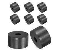 Sourcing Map 8pcs Rubber Spacers, 50mm OD x 12mm ID x 30mm Height, Round Anti Vibration Spacers, Black