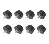 sourcing map 8Pcs Rubber Vibration Isolators Mounts Rubber Shock Absorber Mounts, 1.5" x 0.79" Conical Studs with M8 x 15mm Threaded, Silent Block for Air Compressors, Motor, Engines, Black