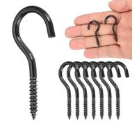 sourcing map 8Pcs Screw Hooks Eyes, M3x40mm/1.6Inch 304 Stainless Steel Heavy Duty Eye Bolts Screw, Self Tapping Eye Bolts Open-End Indoor & Outdoor for Hanging Artwork, Black