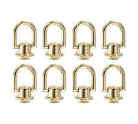 sourcing map 8Pcs Screw Round Head Rivet, 12mm Pull Ring Rivet Fasteners, Screw Rivet Studs for DIY Leather Craft Belts Purse Handbags (Light Gold)