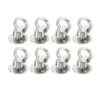 sourcing map 8Pcs Screw Round Head Rivet, 12mm Pull Ring Rivet Fasteners, Screw Rivet Studs for DIY Leather Craft Belts Purse Handbags (Silver)