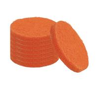 sourcing map 8Pcs Scrubber Scouring Pad, 3 Inch 2000 Grits Drill Power Brush Hoop and Loop Scrub Pads Discs Polishing Pad for Household Furniture Automotive Cleaning, Orange