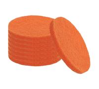sourcing map 8Pcs Scrubber Scouring Pad, 4 Inch 2000 Grits Drill Power Brush Hoop and Loop Scrub Pads Discs Polishing Pad for Household Furniture Automotive Cleaning, Orange