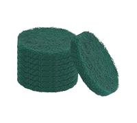 sourcing map 8Pcs Scrubber Scouring Pad, 4 Inch 240 Grits Drill Power Brush Hoop and Loop Scrub Pads Discs Polishing Pad for Household Furniture Automotive Cleaning, Green