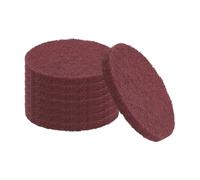 sourcing map 8Pcs Scrubber Scouring Pad, 4 Inch 400 Grits Drill Power Brush Hoop and Loop Scrub Pads Discs Polishing Pad for Household Furniture Automotive Cleaning, Red