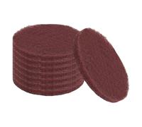 sourcing map 8Pcs Scrubber Scouring Pad, 4 Inch 600 Grits Drill Power Brush Hoop and Loop Scrub Pads Discs Polishing Pad for Household Furniture Automotive Cleaning, Red