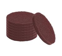 sourcing map 8Pcs Scrubber Scouring Pad, 4 Inch 800 Grits Drill Power Brush Hoop and Loop Scrub Pads Discs Polishing Pad for Household Furniture Automotive Cleaning, Dark Red