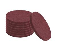 sourcing map 8Pcs Scrubber Scouring Pad, 5 Inch 400 Grits Drill Power Brush Hoop and Loop Scrub Pads Discs Polishing Pad for Household Furniture Automotive Cleaning, Red