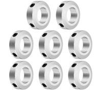 sourcing map 8pcs Set Screw Collars 17mm Bore, Aluminum Shaft Collars, 32mm OD and 10mm Thickness, Set Screw Clamp Collar, Stop Collar for Linear Rod Shaft Guide