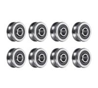 sourcing map 8pcs SG10 U Groove Track Guide Bearing 4x13x6mm U Groove Roller Wheel (GCr15) Chrome Steel Bearings, ABEC3