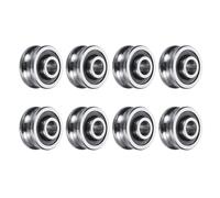 sourcing map 8pcs SG15 U Groove Track Guide Bearing 5x17x8mm U Groove Roller Wheel (GCr15) Chrome Steel Bearings, ABEC3