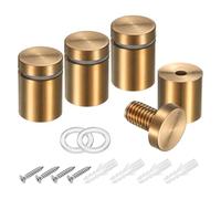 sourcing map 8Pcs Sign Standoff Screws, 3/4" x 1" Stainless Steel Wall Standoff Mount Hardware Advertising Glass Nail for Glass Acrylic Panel Picture Frame, Rose Gold