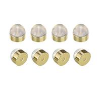 sourcing map 8Pcs Silicone Earring Backs, Soft Clear Earring Stoppers Replacement Rubber Locking Earring Backs for Studs Fish Hook Earrings, 5.2mm Gold
