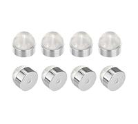 sourcing map 8Pcs Silicone Earring Backs, Soft Clear Earring Stoppers Replacement Rubber Locking Earring Backs for Studs Fish Hook Earrings, 5.2mm White Gold