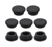 sourcing map 8Pcs Silicone Hole Plug, Waterproof Round Rubber Stoppers Bottle Seal Plugs Tube Pipe End Caps for 27mm/1.06" Hole for Bathtub Bottle, Black