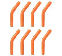 sourcing map 8pcs Silicone Straw Tips, Silicone Straw Elbows Tip, Soft Reusable Metal Straw Covers Fit for 6mm/0.24" OD Stainless Steel Straws, Orange