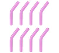sourcing map 8pcs Silicone Straw Tips, Silicone Straw Elbows Tip, Soft Reusable Metal Straw Covers Fit for 6mm/0.24" OD Stainless Steel Straws, Light Purple