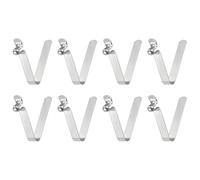 sourcing map 8pcs Single Button Kayak Paddle Snap Spring Clip 5x6.5x33mm 65Mn Spring Steel V-Shaped Hollow Lift Telescopic Locking Tube Pole Clips for Tent Umbrella Camping