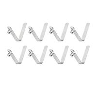 sourcing map 8pcs Single Button Kayak Paddle Snap Spring Clip 5x7.5x37mm 65Mn Spring Steel V-Shaped Hollow Lift Telescopic Locking Tube Pole Clips for Tent Umbrella Camping