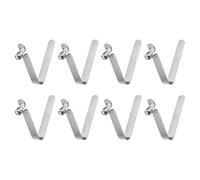 sourcing map 8pcs Single Button Kayak Paddle Snap Spring Clip 5x8x33mm 65Mn Spring Steel V-Shaped Hollow Lift Telescopic Locking Tube Pole Clips for Tent Umbrella Camping