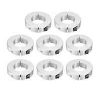 sourcing map 8pcs Single Split Clamp-On Shaft Collar 32mm Bore One-Piece Clamping Collar, 60mm OD, 15mm Thickness, Aluminum Alloy Set Screw Split Collar Clamp