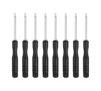 sourcing map 8pcs SL1.5 Mini Flat Head Screwdriver 3.07" Length Screwdrivers 1.8" Carbon Steel with Ergonomic Handle for DIY Repairing, Black