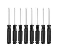 sourcing map 8pcs SL2.5 Mini Flat Head Screwdriver 3.62" Length Screwdrivers 2" Carbon Steel with Ergonomic Handle for DIY Repairing, Black