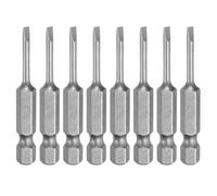 sourcing map 8pcs SL2.5 Slotted Screwdriver Bits 2.5mm Slotted Tip 1/4" Hex Shank 50mm (2") Long Magnetic Flat Head S2 Steel Screw Driver Drill Bits Industrial Power Screwdriver Bit