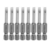 sourcing map 8pcs SL4 Slotted Screwdriver Bits 4mm Slotted Tip 1/4" Hex Shank 50mm (2") Long Magnetic Flat Head S2 Steel Screw Driver Drill Bits Industrial Power Screwdriver Bit