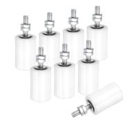 sourcing map 8Pcs Slide Gate Guide Roller,1-5/8" Dia x 2-3/8" Length Nylon Rollers Gate Support Assembly, Universal Sealed Ball Bearing Rolling Gate Guider for Sliding Door, White