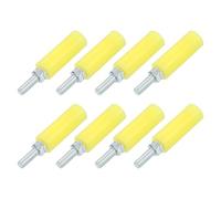 sourcing map 8Pcs Slide Gate Guide Roller, 3" Nylon Rollers Gate Support Assembly, Universal Door Pulley Wheels for Sliding Rolling Gate, Electric Door, Yellow